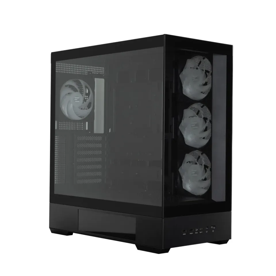 Zalman skříň P40 DS / ATX / 4x120mm ARGB fan / 2xUSB 3.0 / USB-C / displej / panoramatická / černá