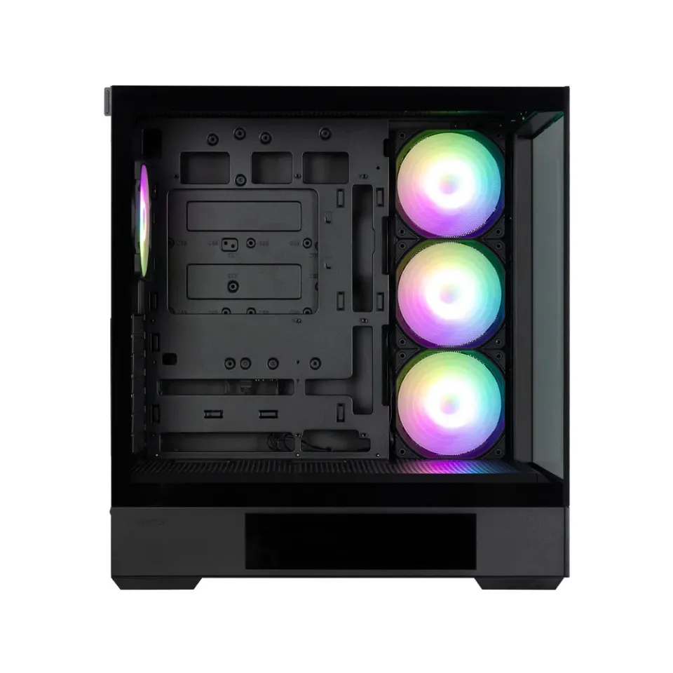 Zalman skříň P40 DS / ATX / 4x120mm ARGB fan / 2xUSB 3.0 / USB-C / displej / panoramatická / černá