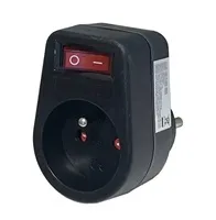 Konnoc DX-FZBK-01/01A Verteiler 1x Steckdose mit Schalter schwarz