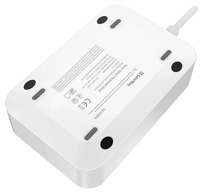 COLORWAY Prodlužovací napájecí přívod/ 3x Schuko/ 3x USB-C 20W/ 3x USB-A/ kabel 2m