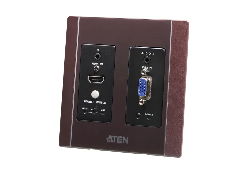 Aten HDMI & VGA HDBaseT Transmitter with US Wall Plate / PoH (4K@100m) (HDBaseT
