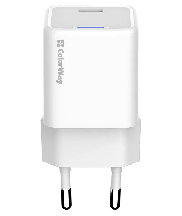 COLORWAY 1x USB-C/ síťová nabíječka/ GaN/ PD/ PPS/ 30W/ Bílá
