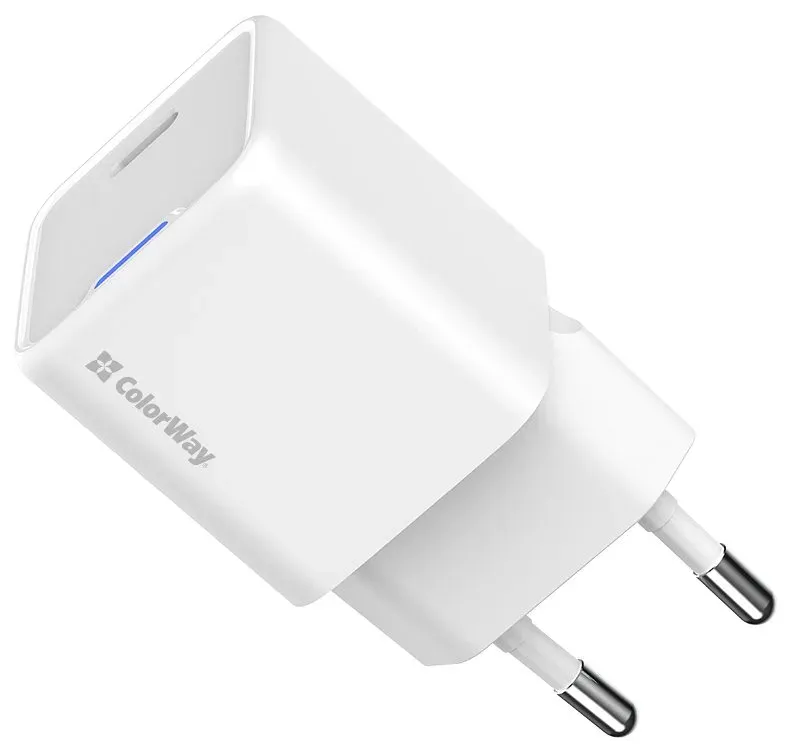 COLORWAY 1x USB-C/ síťová nabíječka/ GaN/ PD/ PPS/ 30W/ Bílá