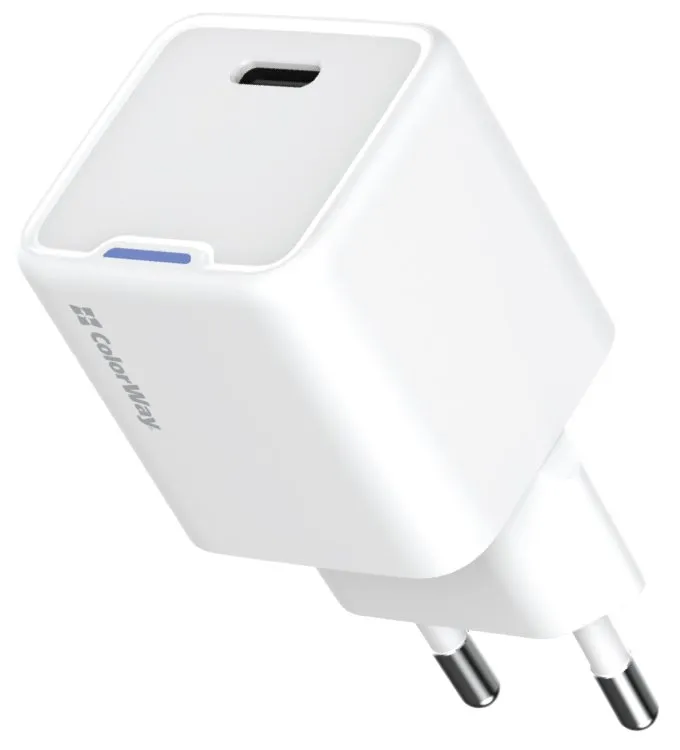 COLORWAY 1x USB-C/ síťová nabíječka/ GaN/ PD/ PPS/ 30W/ Bílá