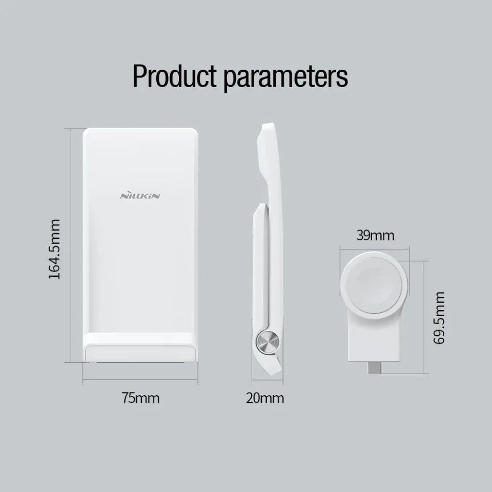 Nillkin PowerTrio 3v1 Bezdrátová Nabíječka pro Apple Watch White (MFI)