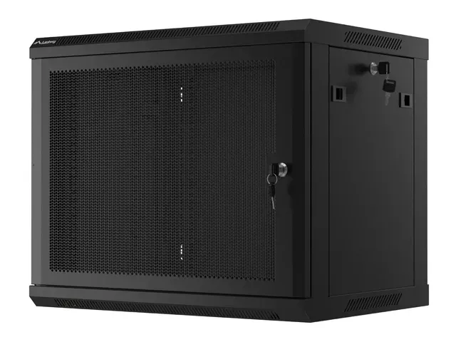 LANBERG 19" RACKOVÁ SKŘÍŇ PRO MONTÁŽ NA STĚNU 9U/600X450 S PERFOROVANÝMI DVEŘMI ČERNÁ