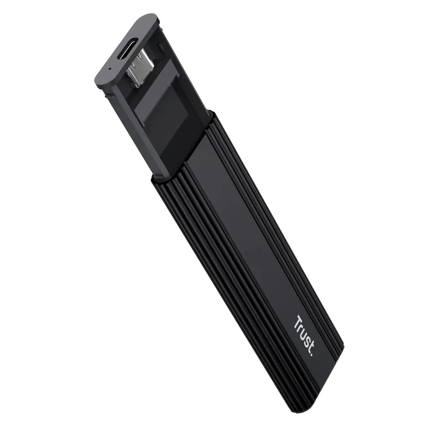 TRUST Externí box pro M.2 SSD, USB-C 3.2 Gen2, M.2 2280, černá