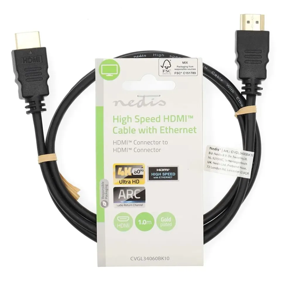 Nedis CVGL34060BK10 - High Speed HDMI Kabel s Ethernetem | Konektor HDMI - HDMI