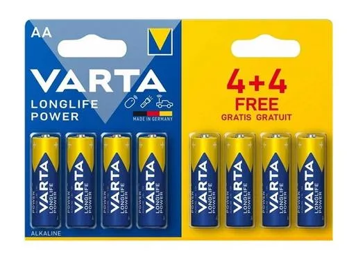 VARTA 8pack (4+4 ks) HighEnergy AA/LR6 2900mAh baterie alkalické (cena za 1x8pack)