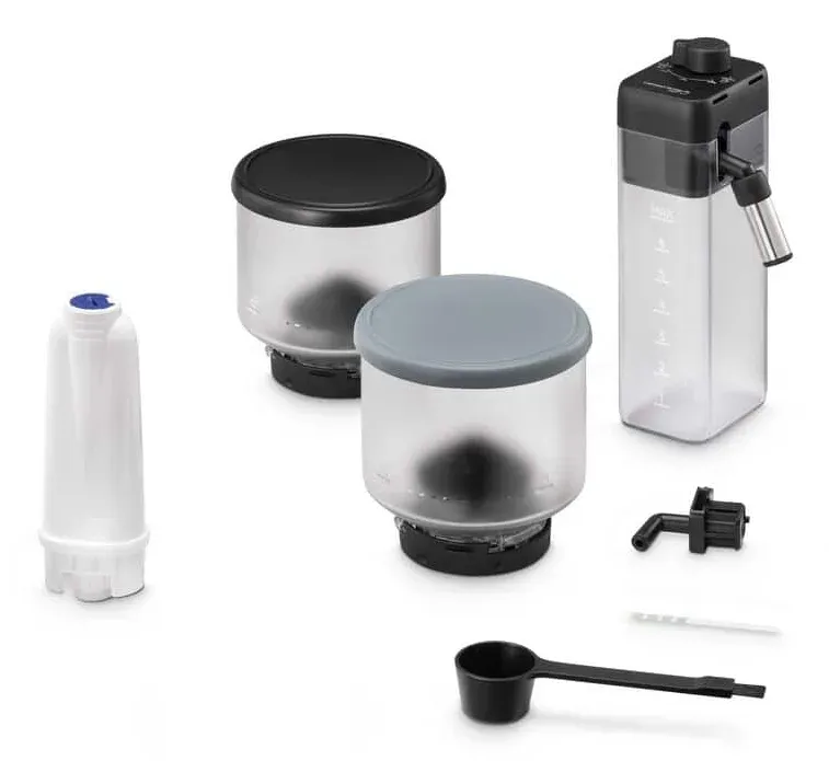 DeLonghi Rivelia EXAM440.55.G, automatický kávovar šedý, LatteCrema, Bean Switch, Bean Adapt, 16 nápojů