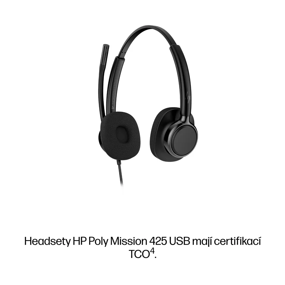 HP Poly Mission 425 Stereo USB Wired Headset Classic WW