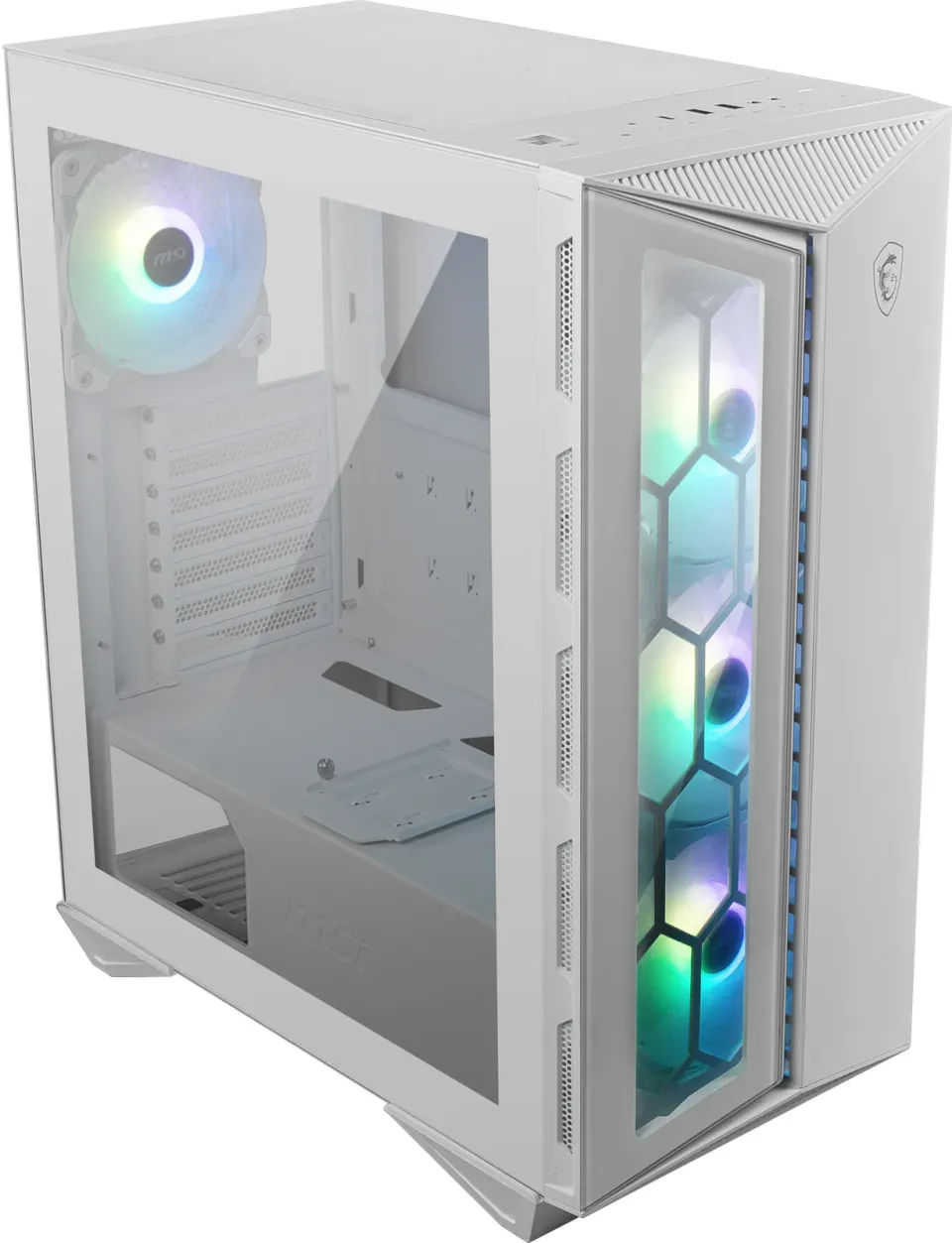 MSI skříň MPG GUNGNIR 110R WHITE/ bez zdroje/ levé temperované sklo/ 4x 120 mm ARGB fan/ 1x USB-C/ 2x USB 3.0/ bílá
