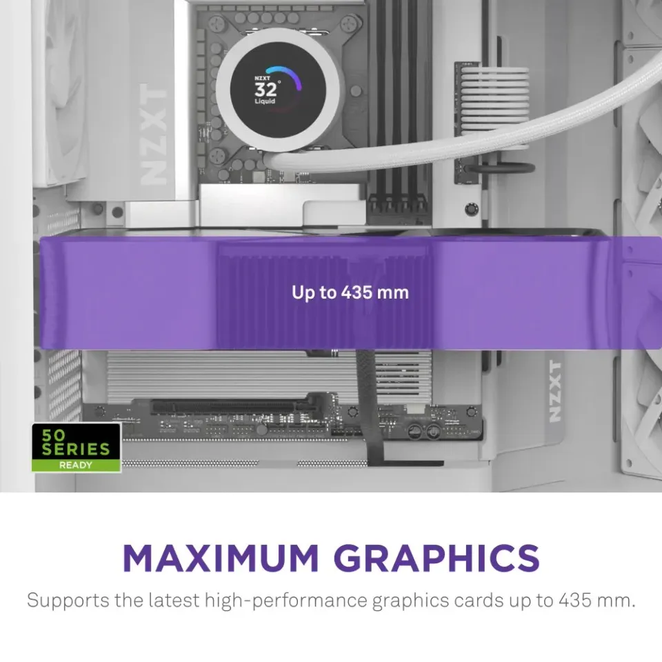 NZXT skříň H9 Flow dvoukomorová ATX / 3x140mm fan / 1x120mm / perforovaný top / proskl. bočnice, front / bílá