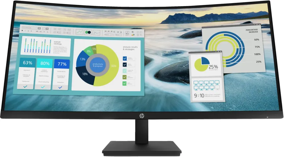 HP LCD P34hc G4 WQHD 34" VA monitor 34palců prohnutý matný, 3440x1440, 5ms, VA, 250cd, repro (1x HDMI, 1x DPort, USB-C)