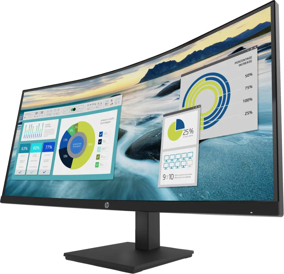 HP LCD P34hc G4 WQHD 34" VA monitor 34palců prohnutý matný, 3440x1440, 5ms, VA, 250cd, repro (1x HDMI, 1x DPort, USB-C)