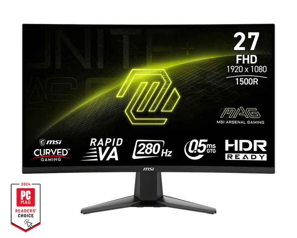 MSI MAG 276CXF Gaming monitor 27" zakřivený Rapid VA/FHD/280Hz/0,5ms/2xHDMI/DP/č