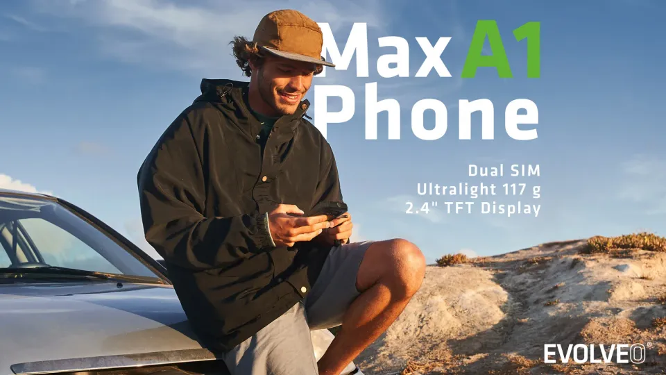 EVOLVEO MaxPhone A1, tlačítkový Dual SIM telefon, černý