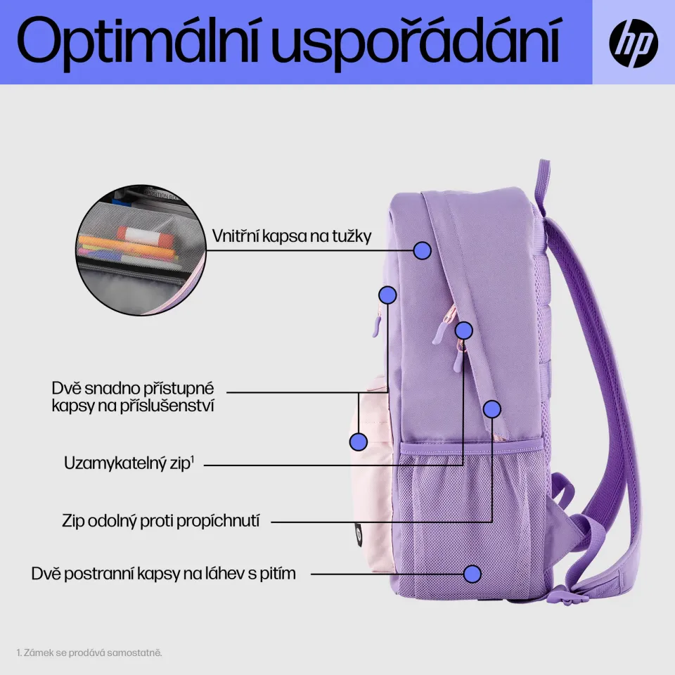 HP Campus Lavender Backpack - Batoh