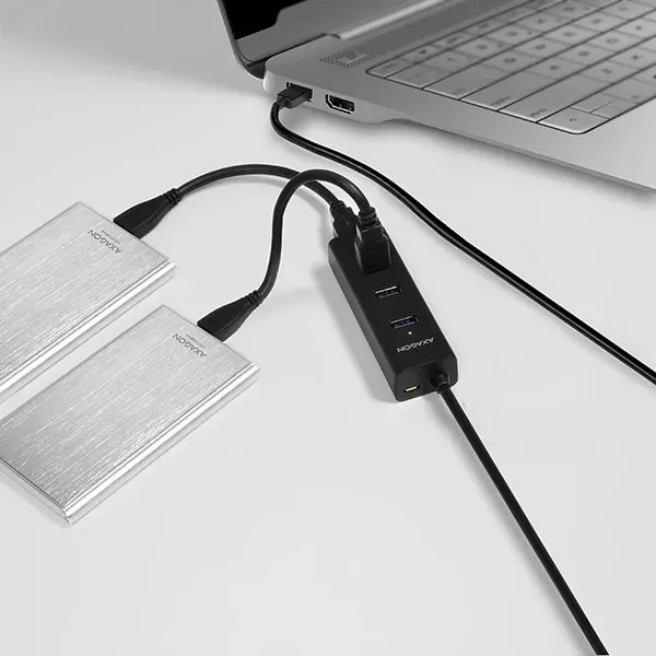 AXAGON HUE-S2BP, 4x USB3.0 CHARGING hub 1.2m kabel, vč. AC adapteru