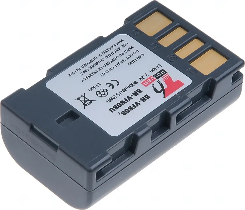 Baterie T6 Power JVC BN-VF808, BN-VF808U, 800mAh, 5,8Wh, šedá