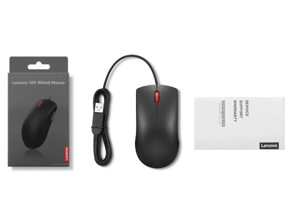 Lenovo CONS myš = Lenovo 120 = USB-A, drátová, optická, černá