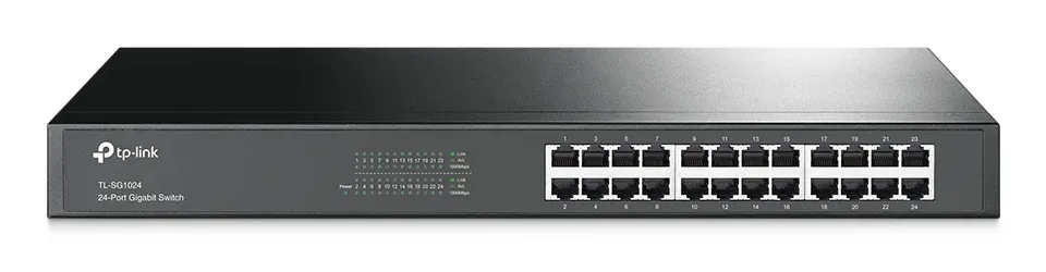 TP-LINK TL-SG1024 GBit switch 24port, 24x 10/100/1000Mbps, 24port , 19" rackmount steel case