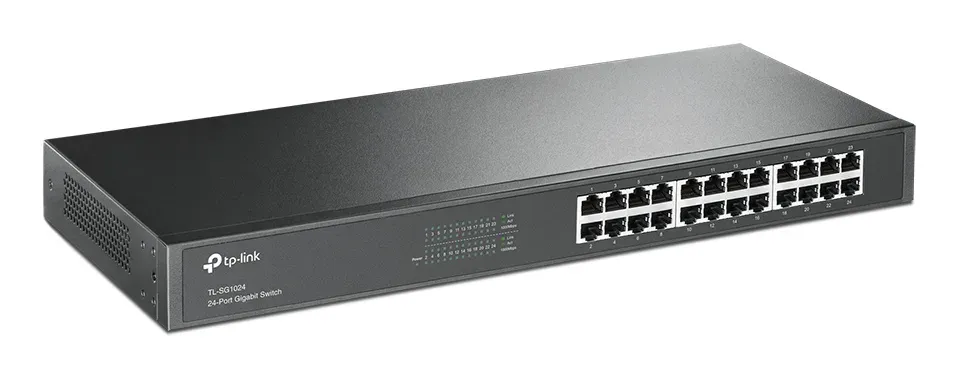 TP-LINK TL-SG1024 GBit switch 24port, 24x 10/100/1000Mbps, 24port , 19" rackmount steel case