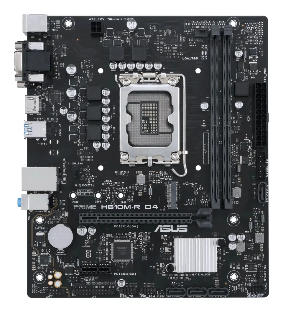 ASUS MB PRIME H610M-R D4-SI soc 1700 H610 DDR4 mATX M.2 HDMI DVI D-sub, white box