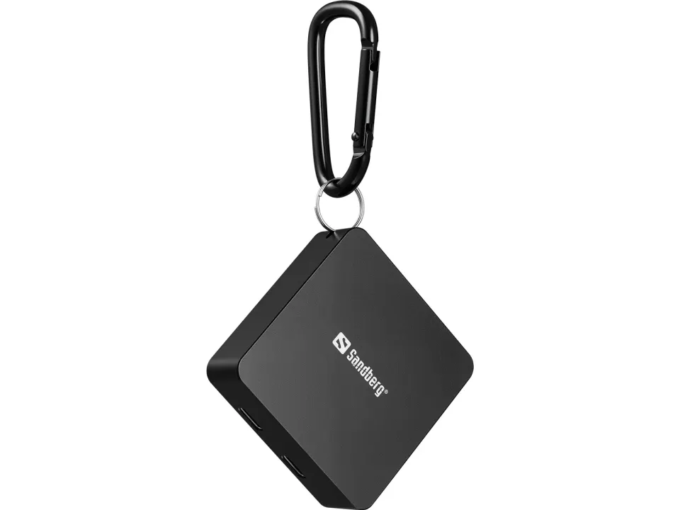 Sandberg 3in1 Magnet Powerbank 5000 mAh, magnetická powerbanka s bezdrátovým nabíjením, černá