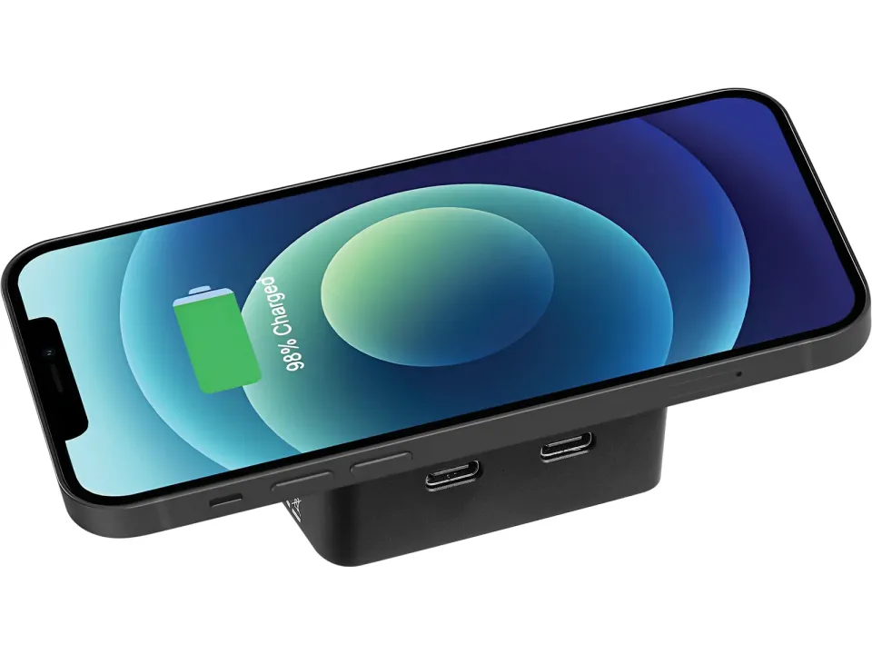 Sandberg 3in1 Magnet Powerbank 5000 mAh, magnetická powerbanka s bezdrátovým nabíjením, černá