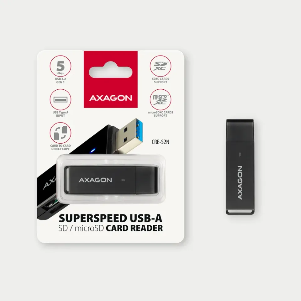 AXAGON CRE-S2N superspeed USB-A čtečka