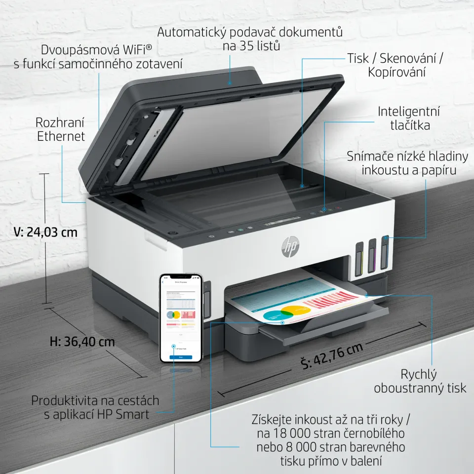 HP Smart Tank/750/MF/Ink/A4/LAN/WiFi/USB