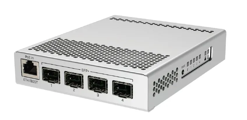 MikroTik Cloud Router Switch CRS305-1G-4S+IN, Dual Boot (SwitchOS, RouterOS), 800MHz, 512MB RAM, 4xSFP+, vč.L5