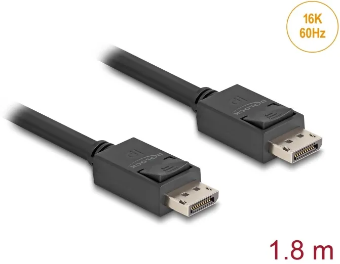 Delock DisplayPort kabel 16K 60 Hz 80 Gbps 1,8 m