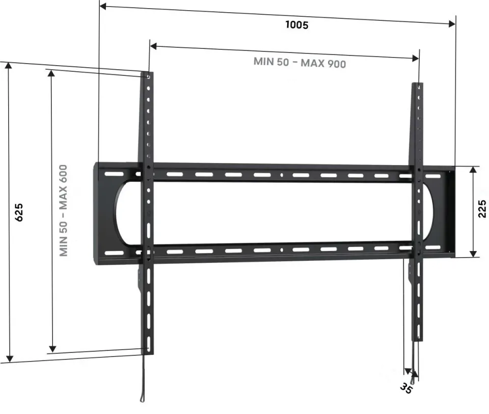 Vogel's UP 9003, fixní držák pro XXL TV 55-102", 120 kg, VESA 900x600 max