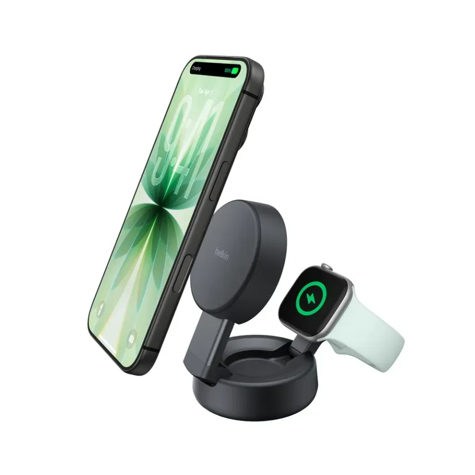 Belkin UltraCharge PRO Qi2 25W 2v1 Magnetická nabíječka pro iPhone/Apple Watch/A