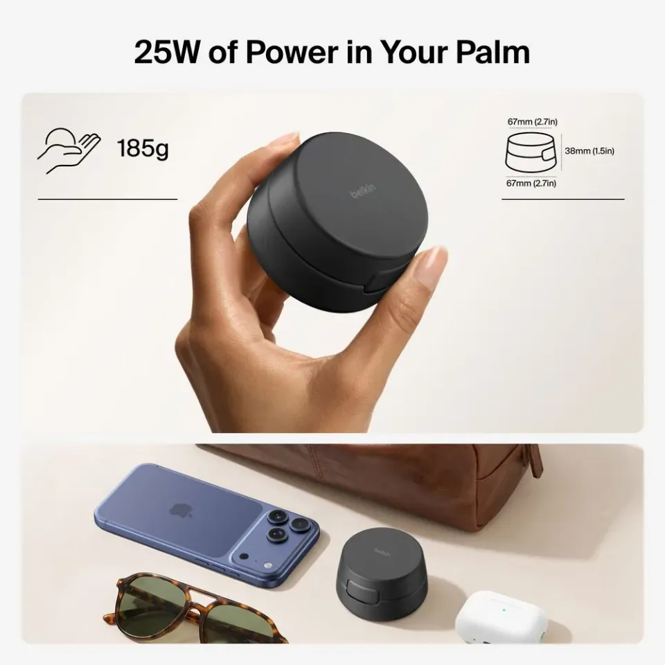 Belkin UltraCharge PRO Qi2 25W 2v1 Magnetická nabíječka pro iPhone/Apple Watch/A