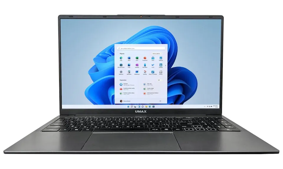 UMAX notebook VisionBook 15WT Plus/ 15,6" IPS/ 1920x1080/ N150/ 8GB/ 256GB SSD/ HDMI/ 2x USB 3.2/ W11 Pro/ šedý