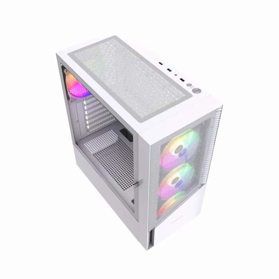 GEMBIRD Fornax 4300W/Midi Tower/Transpar./Bílá