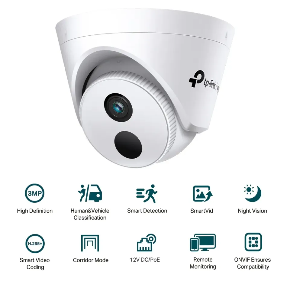 TP-Link VIGI C430(4mm) Turret kamera, 3MP, 4mm, Full-Color