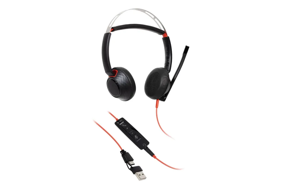 Poly Blackwire 5220 náhlavní souprava, 3.5 mm jack + USB-C/A adaptér, stereo