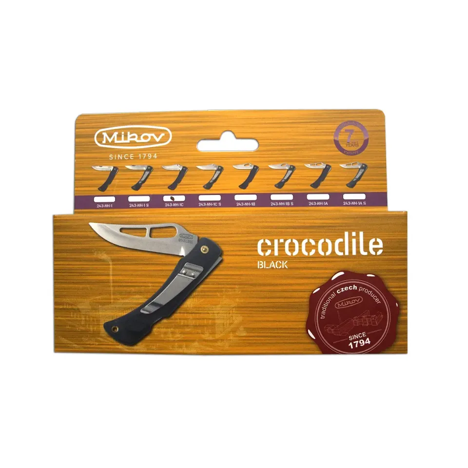 Kapesní zavírací nůž CROCODILE čepel s kolíčkem 243-NH-1/C barevné provedení černá