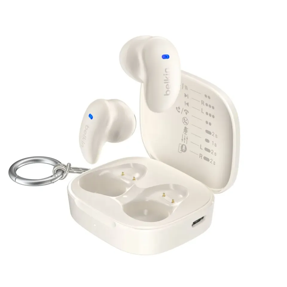 Belkin SOUNDFORM Anywhere - True Wireless Earbuds - bezdrátová sluchátka, krémov