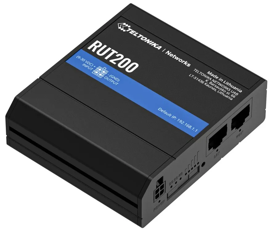 Teltonika RUT200 průmyslový router 1x LAN, 1x WAN, 1x SIM + eSIM, LTE, Wi-Fi 4