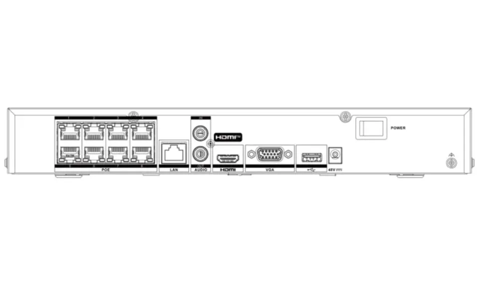 Hikvision DS-7608NXI-K1/8P(D) - 8x IP/ 12Mpix/ 80Mbps/ 1x HDD/ 1x LAN/ AcuSense/ PoE