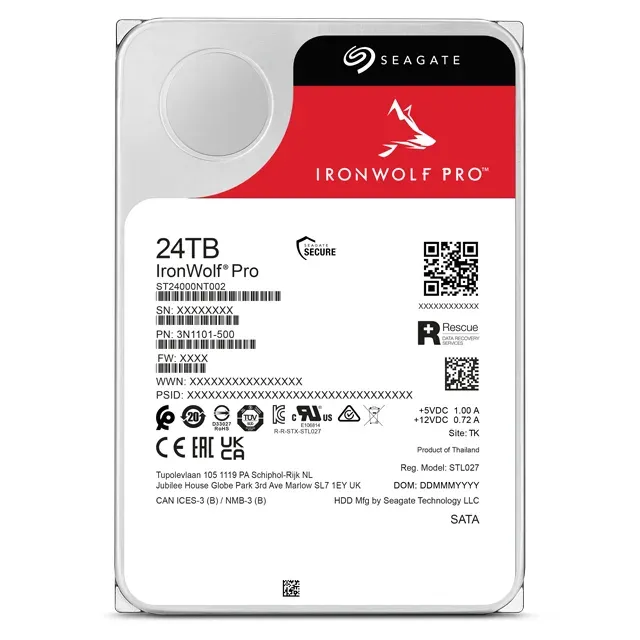 Seagate IronWolf PRO, NAS HDD, 24TB, 3.5", SATAIII, 512MB cache, 7.200RPM