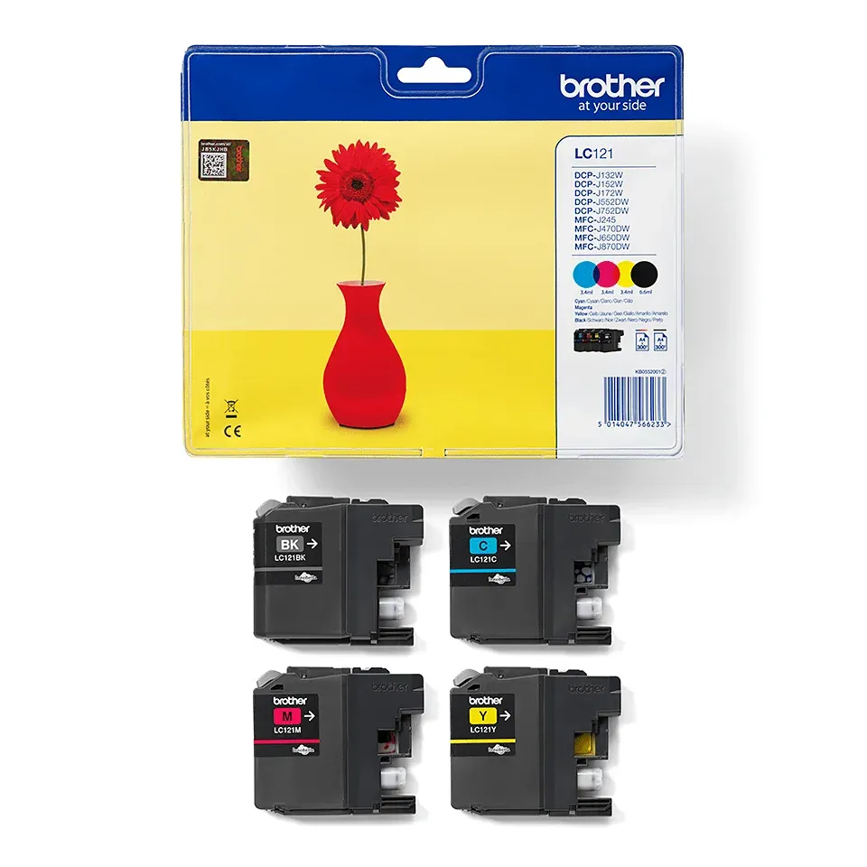 Brother LC-121VALBP (inkoust multipack - černá + tři barvy)