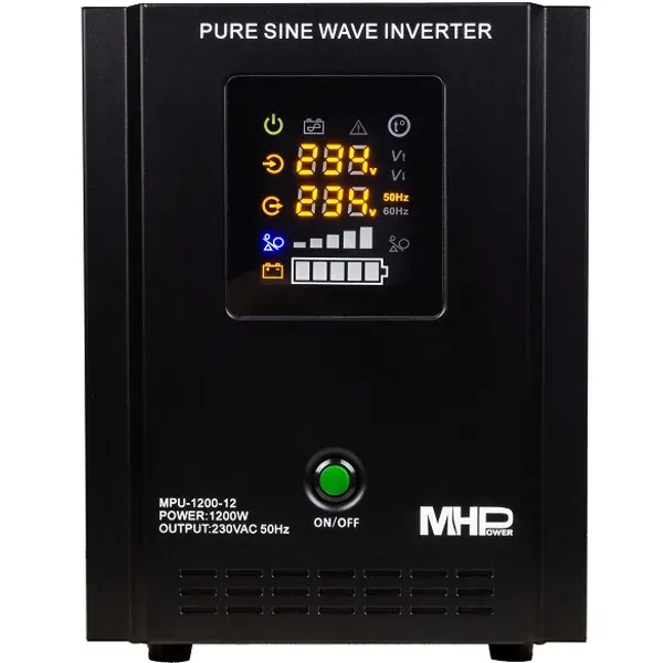MHPower záložní zdroj MPU-1200-12, UPS, 1200W, čistý sinus, 12V