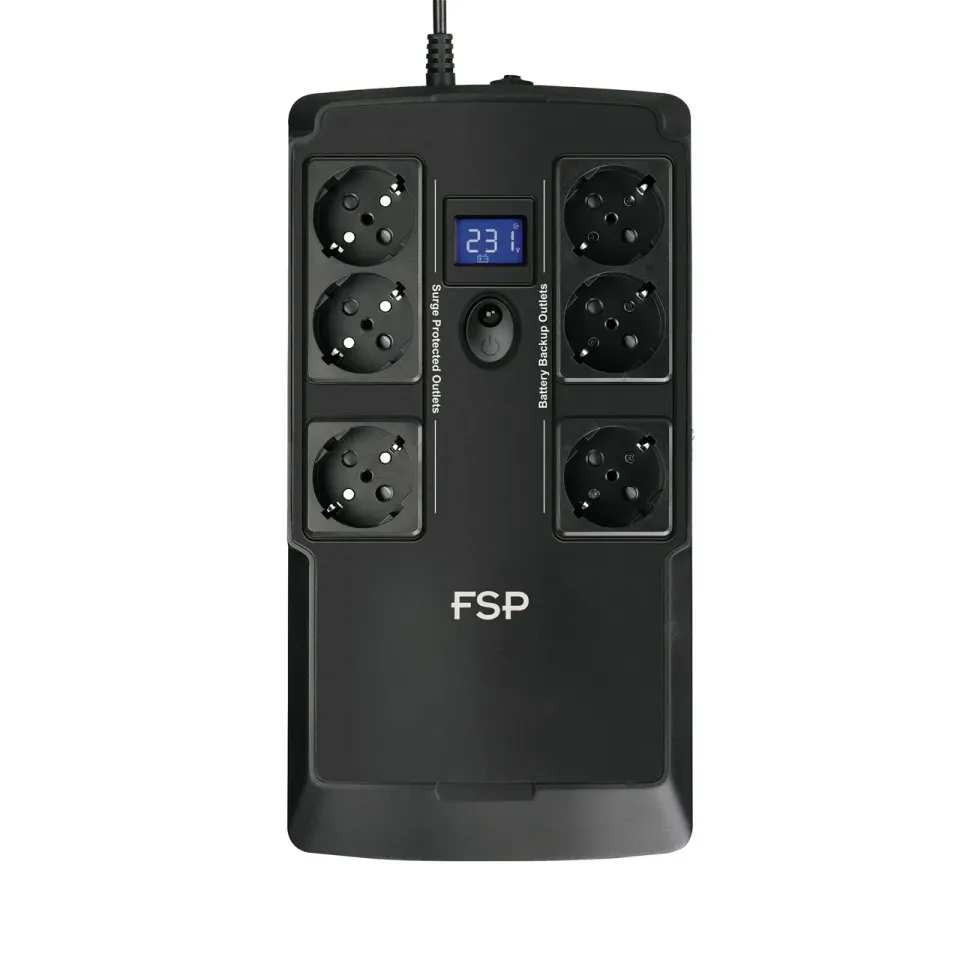 FSP UPS NanoFit 800, 800 VA / 480 W, 2xUSB power, LCD, RJ45, offline