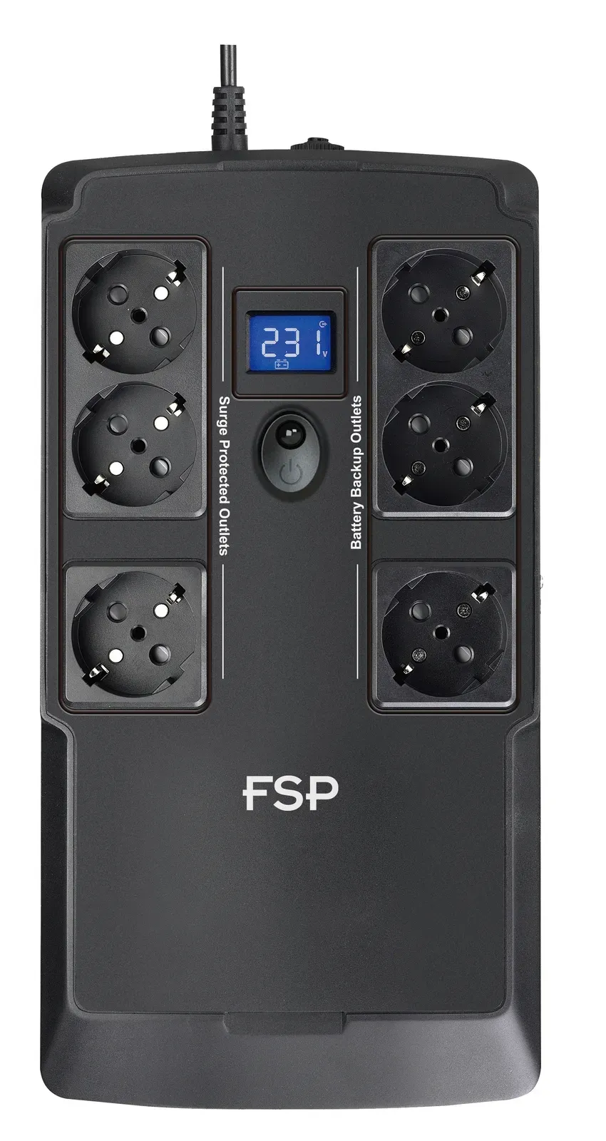 FSP UPS NanoFit 800, 800 VA / 480 W, 2xUSB power, LCD, RJ45, offline
